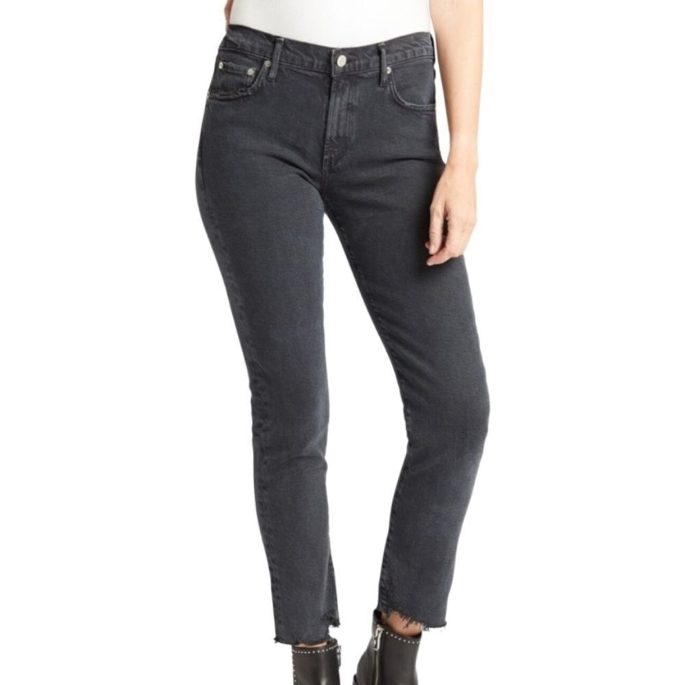 Agolde Toni Faded Black Mid Rise Straight Leg Jeans Size 29